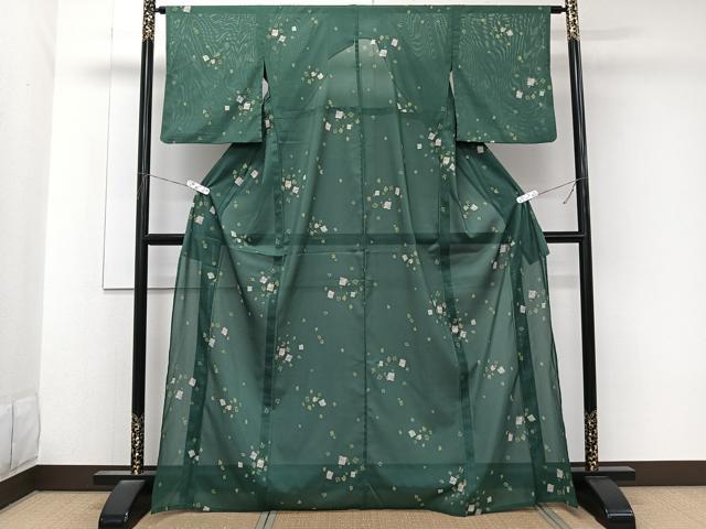 平和屋着物*夏物 小紋 絽 色紙花文 洗える着物 CABK9038xi