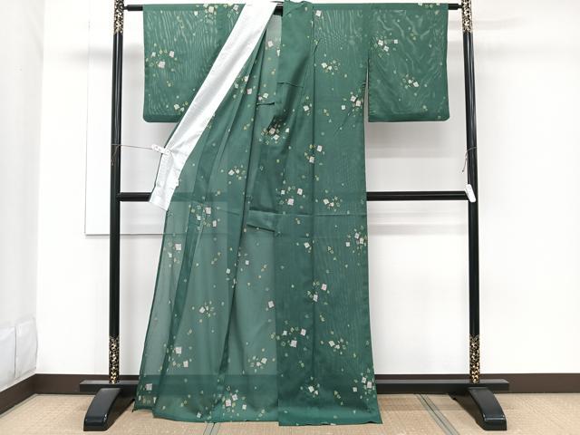 平和屋着物*夏物 小紋 絽 色紙花文 洗える着物 CABK9038xi