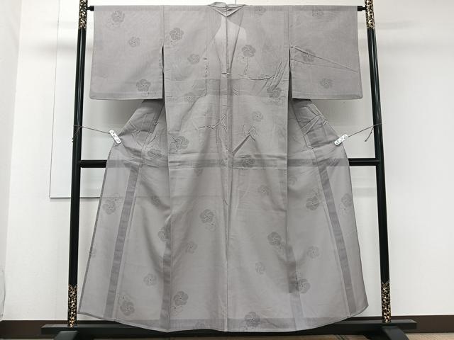 平和屋着物*夏物 夏結城 100亀甲 飛び亀甲柄 花亀甲文 正絹 逸品 CABK9048xi
