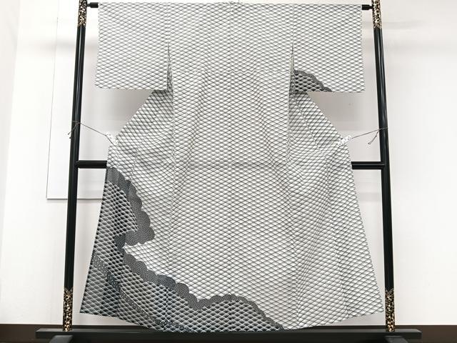 平和屋着物*夏物 訪問着 絽 雲取り菱文 洗える着物 CABK9052xi