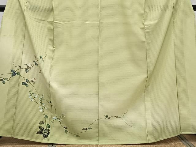 平和屋着物*夏物 訪問着 絽縮緬 手描き 花唐草文 暈し染め 洗える着物 CABK9054xi