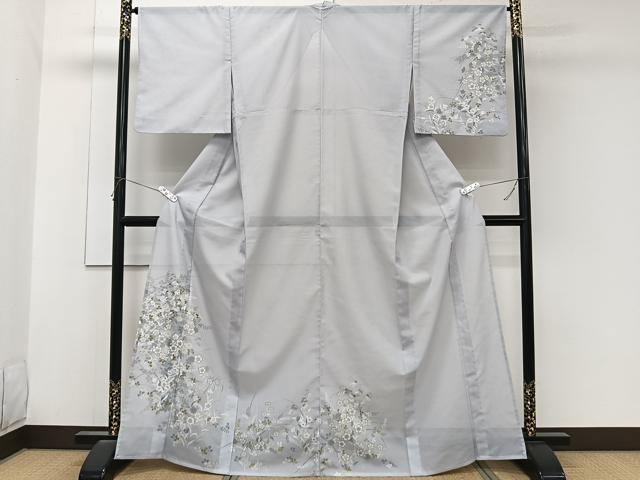 平和屋着物*夏物 訪問着 絽 草花文 金銀彩 洗える着物 CABK9068xi