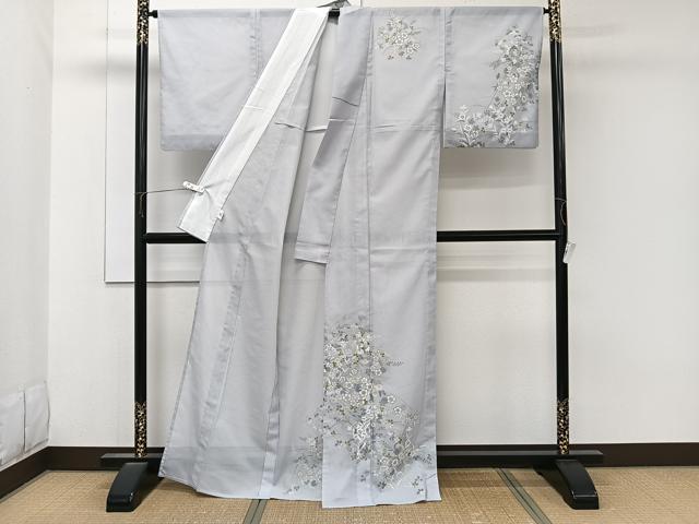 平和屋着物*夏物 訪問着 絽 草花文 金銀彩 洗える着物 CABK9068xi