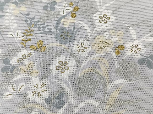 平和屋着物*夏物 訪問着 絽 草花文 金銀彩 洗える着物 CABK9068xi