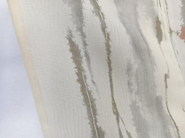 平和屋着物*夏物 小紋 縞紋紗 杢目花文 正絹 逸品 CABK9070xi