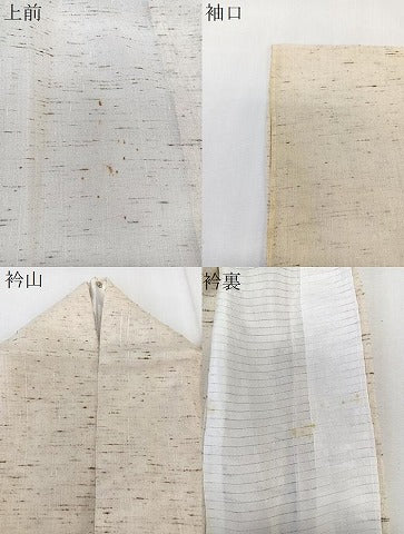 平和屋着物*夏物 ぜんまい紬 紗 鳥の子色 正絹 逸品 CABK9078xi
