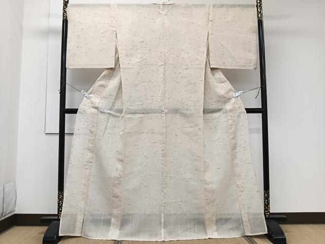 平和屋着物*夏物 ぜんまい紬 紗 鳥の子色 正絹 逸品 CABK9078xi