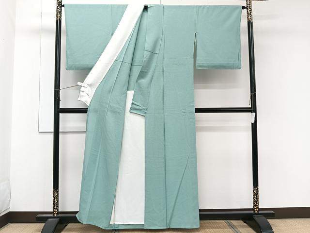 平和屋着物*夏物 色無地 絽縮緬 薄青色 正絹 逸品 CABK9085xi