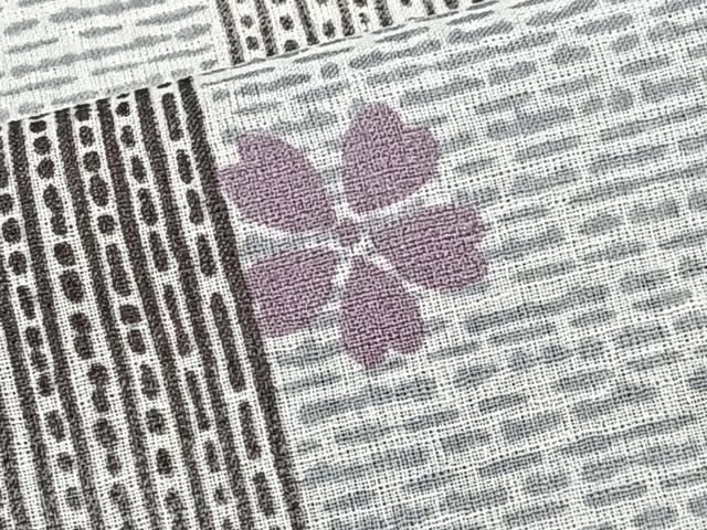 平和屋着物*夏物 小紋 紗 色紙花文 洗える着物 CABK9091xi