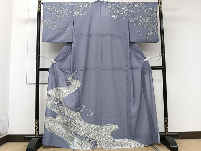 平和屋着物*夏物 訪問着 絽縮緬 立波文 洗える着物 CABK9103xi