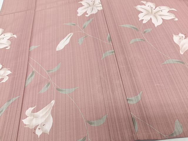 平和屋着物*夏物 小紋 紗 枝草花文 洗える着物 CABK9104xi