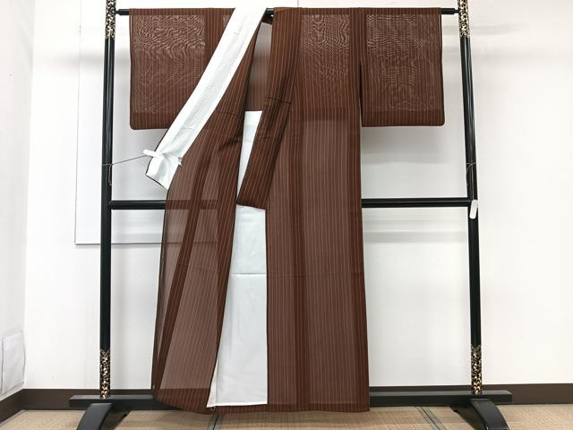 平和屋着物*夏物 本場黄八丈 夏黄八 伝統工芸士 西條吉広 紗紬 縞 証紙付き 正絹 逸品 CABK9124xi