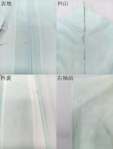 平和屋着物*夏物 訪問着 絽 手描き 笹竹文 銀彩 洗える着物 CABK9129xi