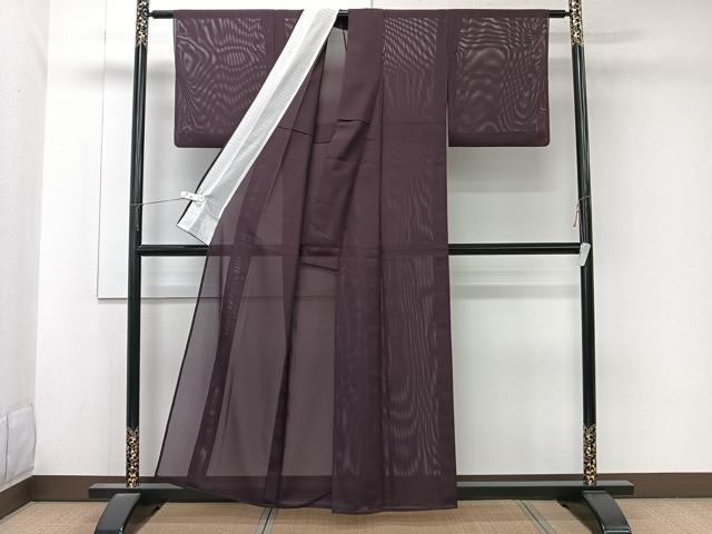 平和屋着物*夏物 色無地 絽 似せ紫色 洗える着物 CABK9159xi