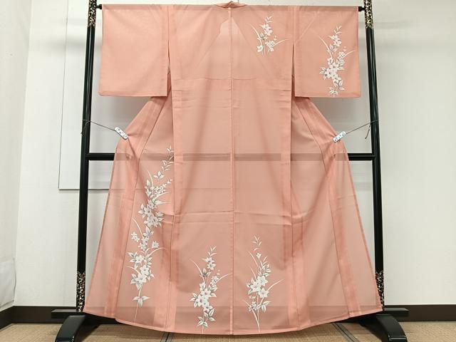 平和屋着物*夏物 訪問着 絽 枝草花文 洗える着物 CABK9162xi