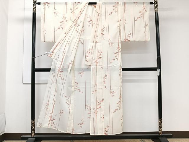 平和屋着物*夏物 小紋 絽 笹竹文 洗える着物 CABK9164xi