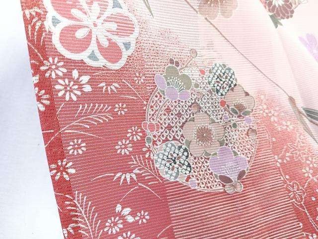 平和屋着物*夏物 訪問着 絽 花蝶丸文 洗える着物 CABK9182xi