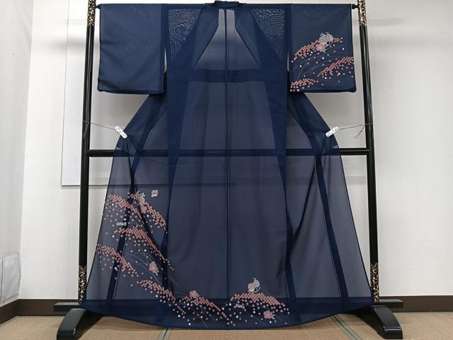 平和屋着物*夏物 訪問着 絽 糸巻き 鼓花文 洗える着物 CABK9186xi