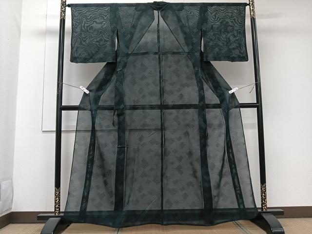 平和屋着物*夏物 お召 紗 幾何学文 正絹 逸品 CABK9199xi