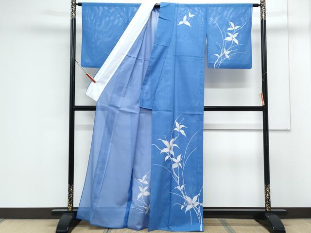 平和屋着物*夏物 訪問着 絽 草花文 銀彩 洗える着物 CABK9224th