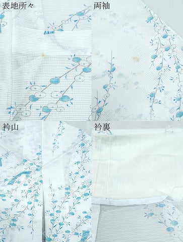 平和屋着物*夏物 小紋 絽 短冊枝花文 正絹 逸品 CABK9228th