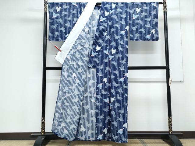 平和屋着物*夏物 小紋 絽 舞蝶間道 洗える着物 CABK9229th