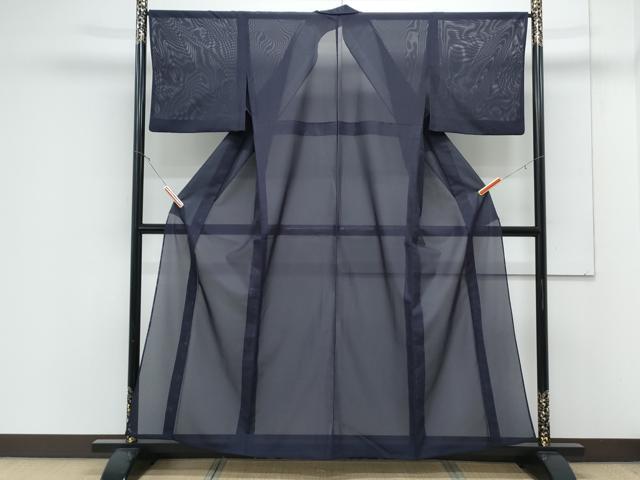平和屋着物*夏物 色無地 絽 黒紅色 洗える着物 CABK9238th