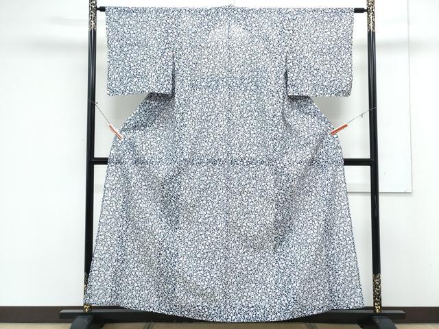 平和屋着物*夏物 小紋 絽 花唐草文 洗える着物 CABK9240th