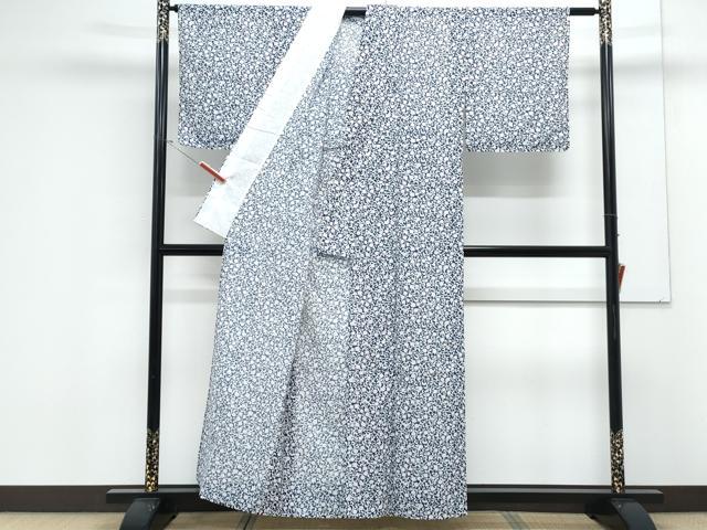 平和屋着物*夏物 小紋 絽 花唐草文 洗える着物 CABK9240th