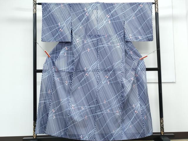 平和屋着物*夏物 小紋 絽 草花文 洗える着物 CABK9250th