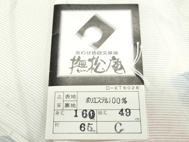 平和屋着物*夏物 撫松庵 小紋・浴衣兼用 絽 枝花文 洗える着物 CABK9252th