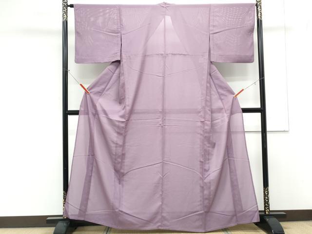 平和屋着物*夏物 色無地 絽 葡萄鼠色 洗える着物 CABK9253th