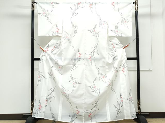 平和屋着物*夏物 小紋 絽 草花文 洗える着物 CABK9257th