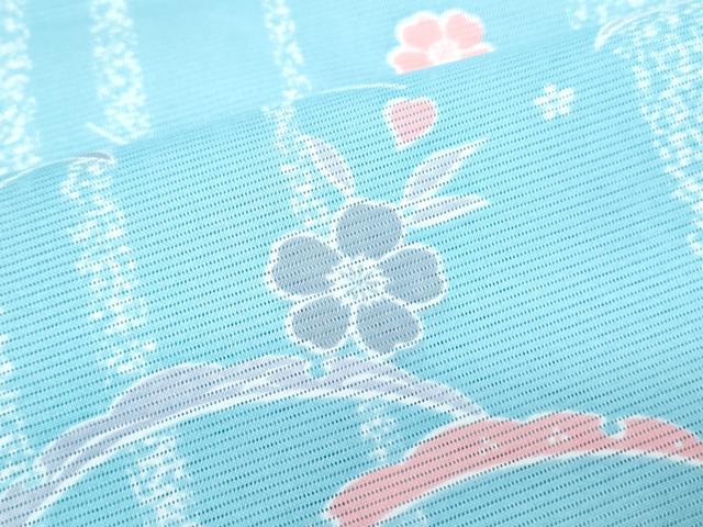 平和屋着物*夏物 小紋 絽 雪芝舞花文 洗える着物 CABK9260th