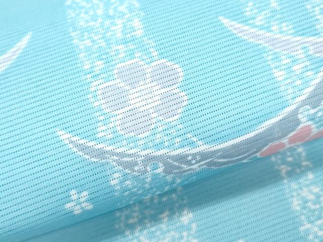 平和屋着物*夏物 小紋 絽 雪芝舞花文 洗える着物 CABK9260th