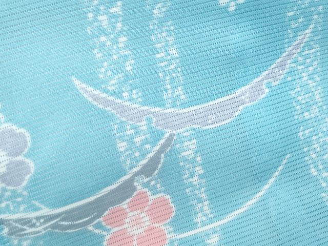 平和屋着物*夏物 小紋 絽 雪芝舞花文 洗える着物 CABK9260th
