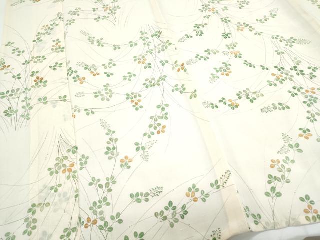 平和屋着物*夏物 小紋 紗紬 草花文 正絹 逸品 CABK9264th