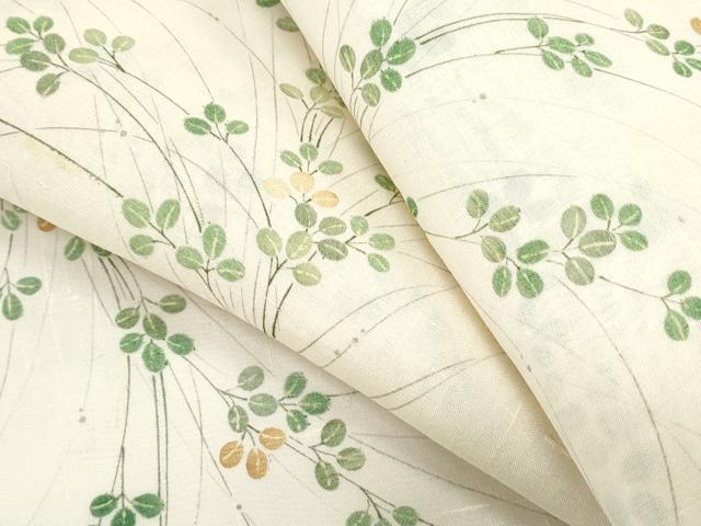 平和屋着物*夏物 小紋 紗紬 草花文 正絹 逸品 CABK9264th