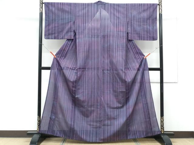 平和屋着物*夏物 小紋 縞紋紗 暈し染め 正絹 逸品 CABK9266th