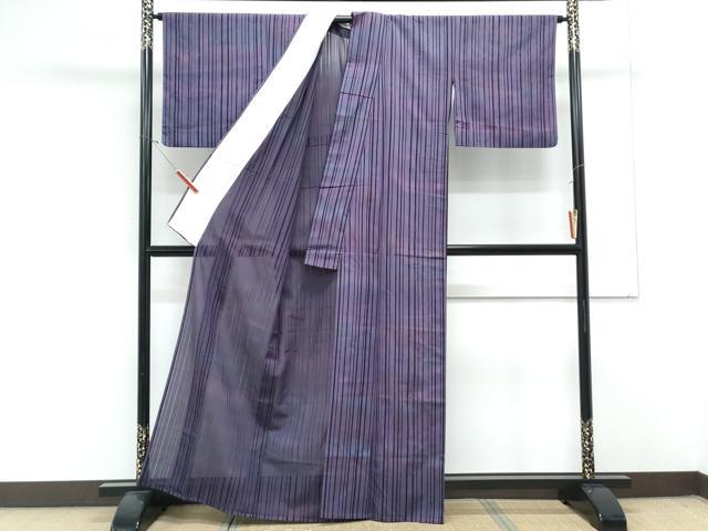 平和屋着物*夏物 小紋 縞紋紗 暈し染め 正絹 逸品 CABK9266th