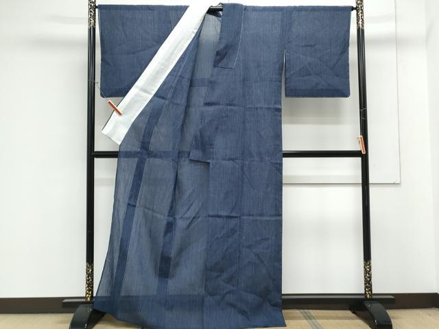 平和屋着物*夏物 本場小千谷ちぢみ 紗 縞 麻 逸品 CABK9268th