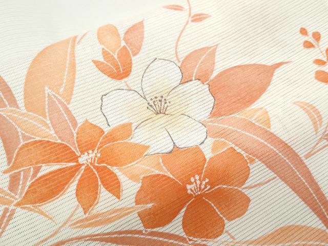 平和屋着物*夏物 小紋 絽 草花文 洗える着物 CABK9270th