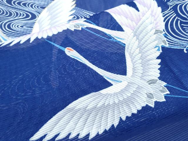 平和屋着物*夏物 訪問着 絽 流水飛鶴文 金彩 洗える着物 CABK9273th