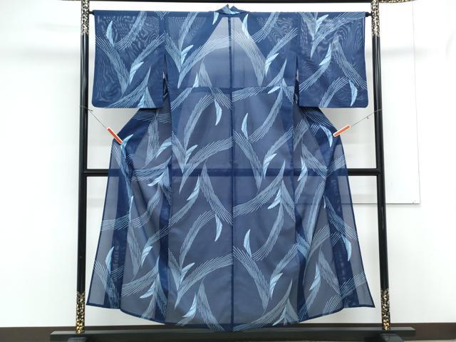 平和屋着物*夏物 小紋 絽 舞羽文 洗える着物 CABK9275th