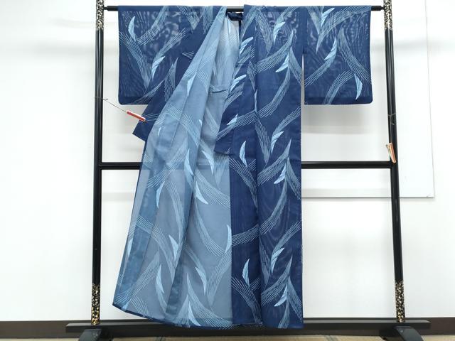 平和屋着物*夏物 小紋 絽 舞羽文 洗える着物 CABK9275th