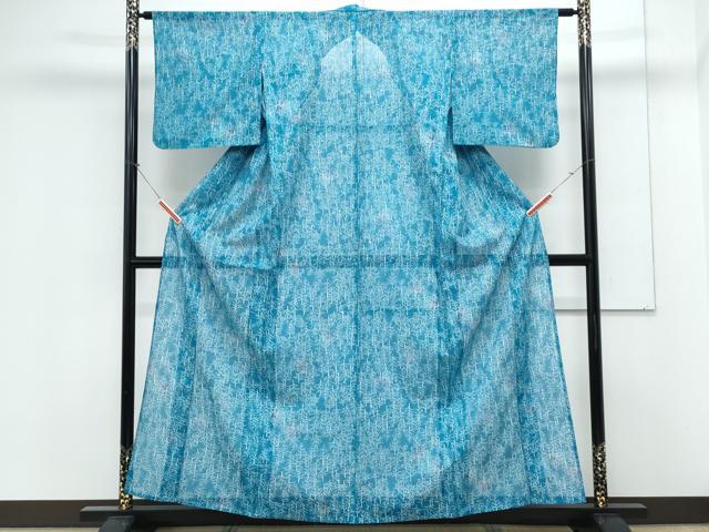 平和屋着物*夏物 小紋 絽 樹林文 洗える着物 CABK9282th