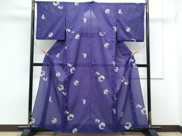 平和屋着物*夏物 小紋 絽 花丸文 洗える着物 CABK9283th