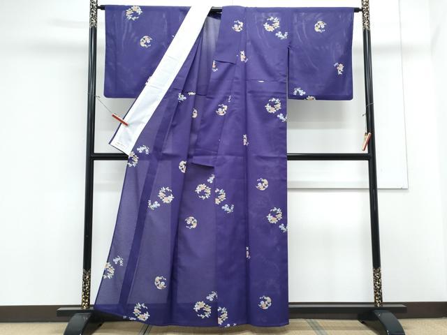 平和屋着物*夏物 小紋 絽 花丸文 洗える着物 CABK9283th