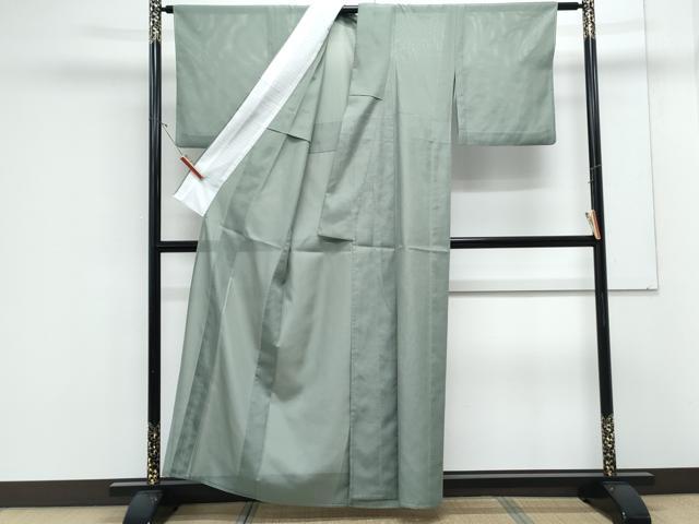平和屋着物*夏物 色無地 絽 山山葵色 洗える着物 CABK9286th