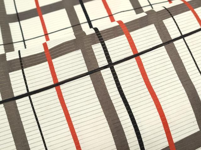 平和屋着物*夏物 小紋 絽 格子文 正絹 逸品 CABK9298th